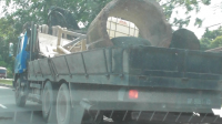 - Truk Trailer BP 9081 VD bermuatan gorong-gorong dan aneka papan ini tanpa disertai adanya savety belt berkeliaran di jalan umum, membuat warga pengguna jalan ketakutan.