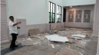 Plafon ruangan DPRD Kepri lantai 3 Roboh