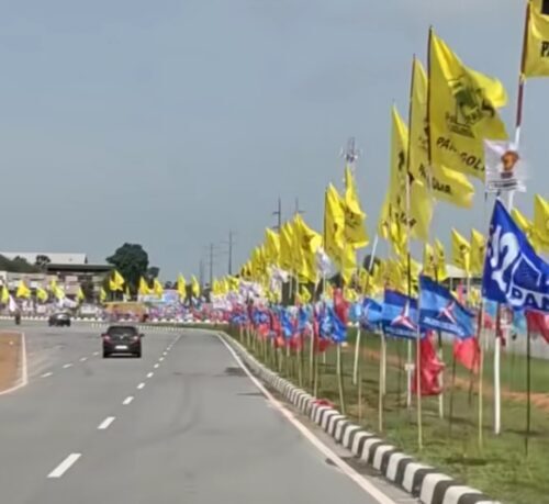 Suasana di Batam dalam penyambutan kampanye Prabowo Subiyanto 