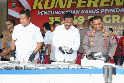 Kepala BP Batam saat menghadiri rilis Narkoba