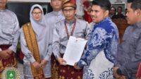 Muhammad Arsya Fadillah menghadiri acara rapat Pleno terbuka penetapan pasangan Kasmarni sebagai Bupati dan Bagus Santoso Wakil Bupati terpilih periode 2025-2030